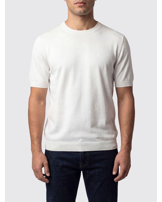 Ballantyne White Cotton Knit Top for men