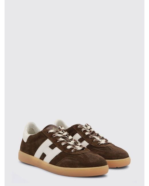 Hogan Brown Cool Embossed Suede Sneakers