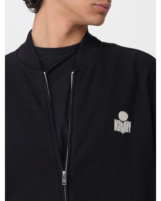 Isabel Marant Blue Cotton Zip-Up Hoodie for men