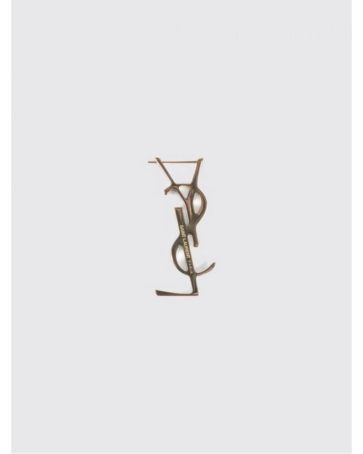 Saint Laurent White Cassandre Messingbrosche