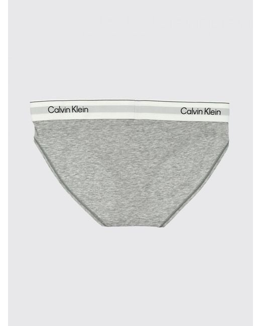 Calvin Klein Gray Cotton Blend Logo Briefs