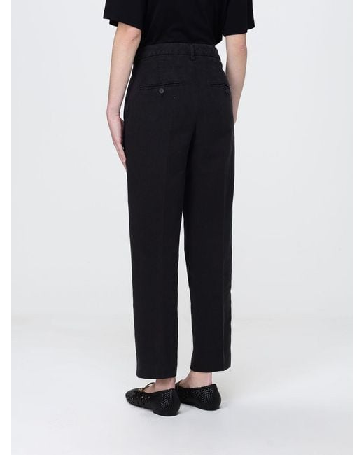 Dondup Black Cotton Blend Cropped Fit Trousers