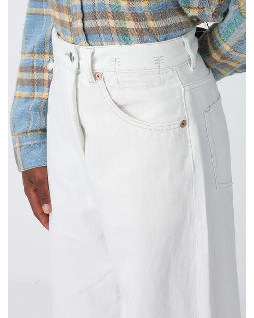 R13 White Denim Bootcut Jeans