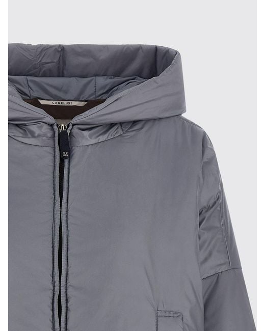 Max Mara Gray Hooded Short Down Jacket