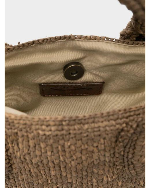 IBELIV Brown Rary Raffia Bag