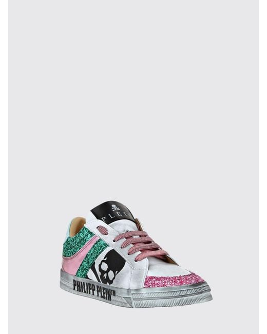 Philipp Plein White Skull Sneakers