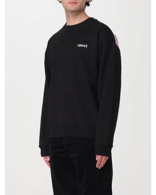 Versace Black Cotton Sweatshirt for men