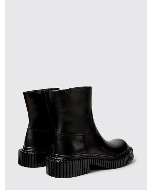 Camper Black Pix Berlin Leather Ankle Boots