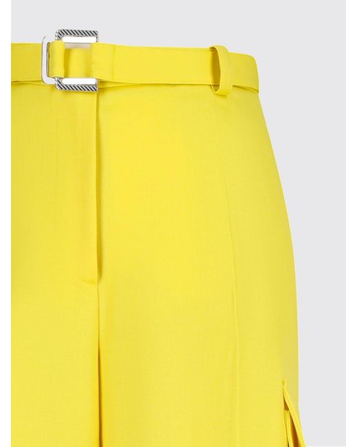 The Attico Yellow Twill Cargo Trousers