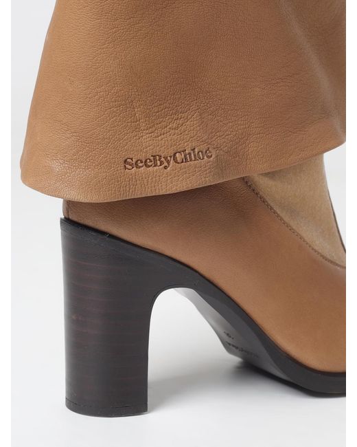 See By Chloé Natural See By ChloÉ Flat Ankle Boots