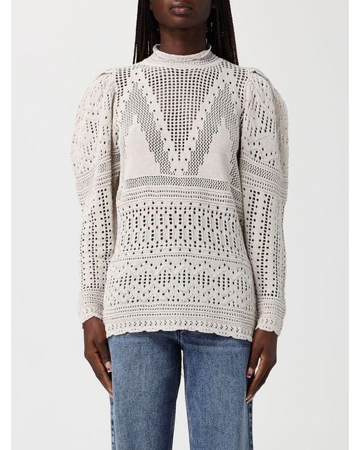 Isabel Marant Gray Crochet Cotton Blend Top