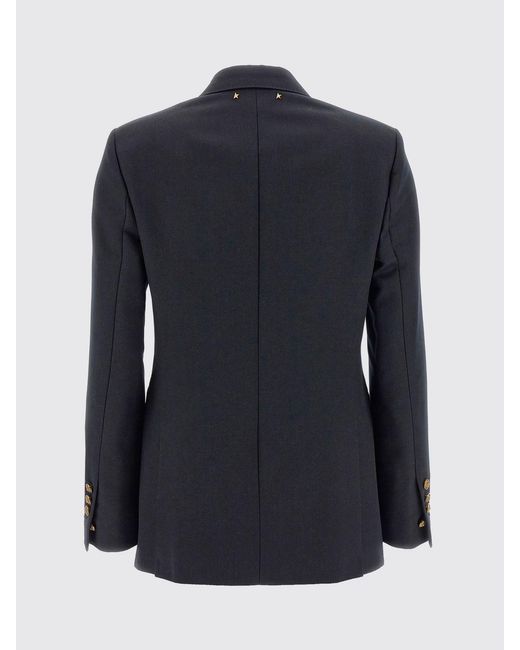 Golden Goose Deluxe Brand Blue Double-Breasted Virgin Wool Blazer