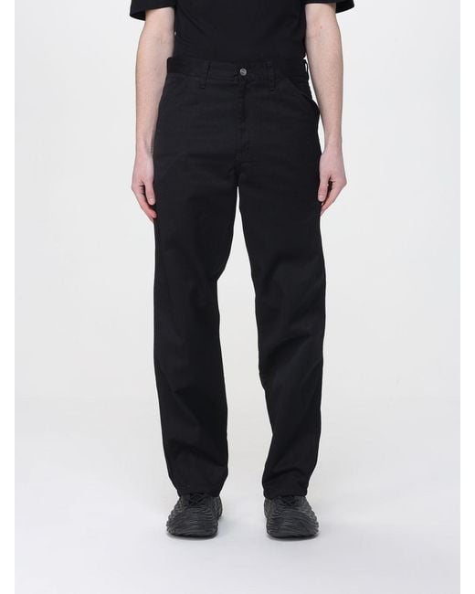 Carhartt Black Simple Straight Twill Trousers for men