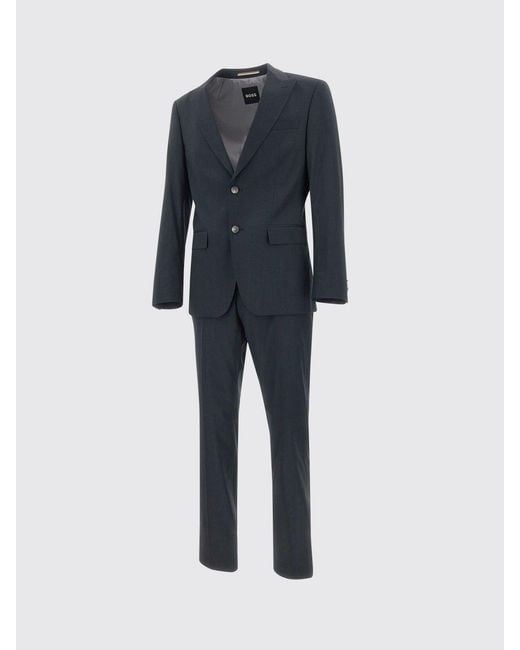 Boss Black Single-Breasted Virgin Wool Suit for men