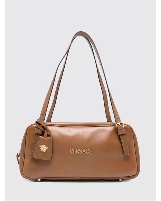 Versace Brown Leather Tag Bag