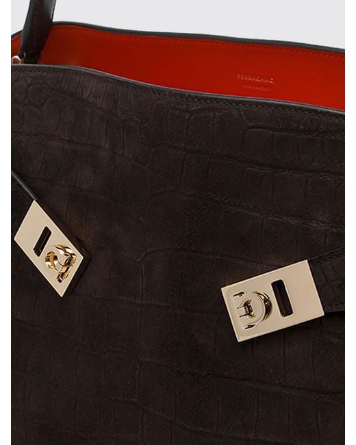 Ferragamo Black Hug Soft Shoulder Bag (M)