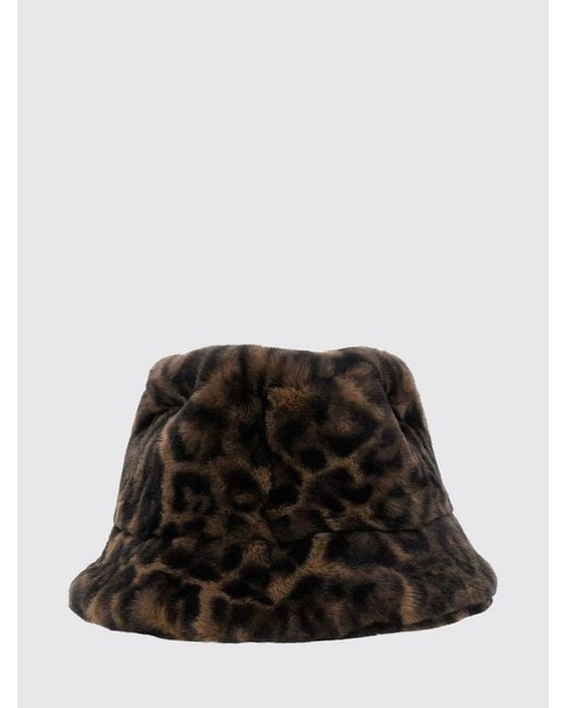 Apparis Black Animal Print Recycled Faux Fur Bucket Hat