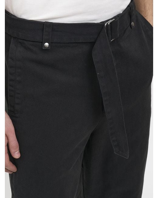 Entire studios Black Cotton Palazzo Trousers for men