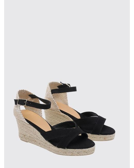 Castaner Natural Bruna Mid-Wedge Canvas Espadrilles With Adjustable Ankle Strap