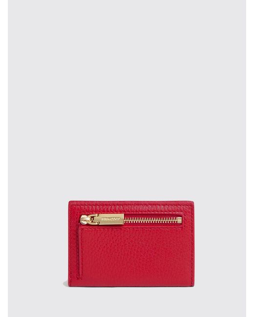 Coccinelle Metallic Small Grained Leather Credit Card Holder