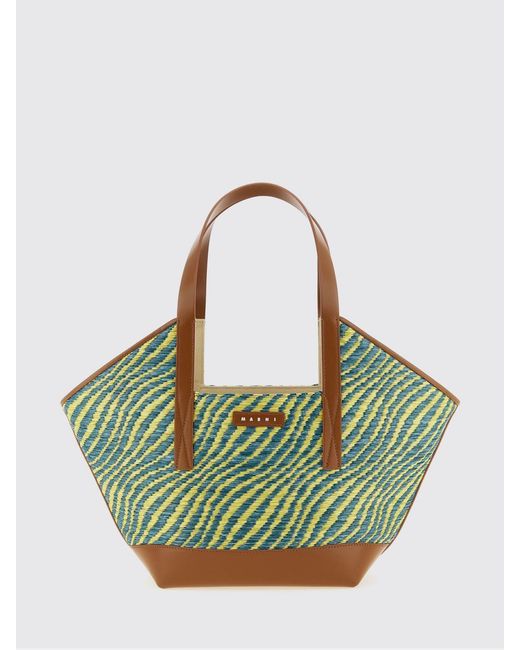 Borsa Waves Small Tote di Marni in Green