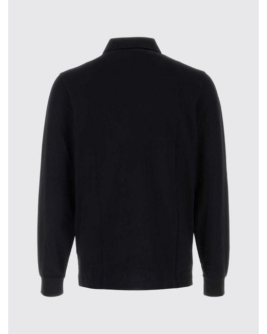 Fred Perry Blue Long-Sleeved Piqué Cotton Polo Shirt With Embroidered Logo for men