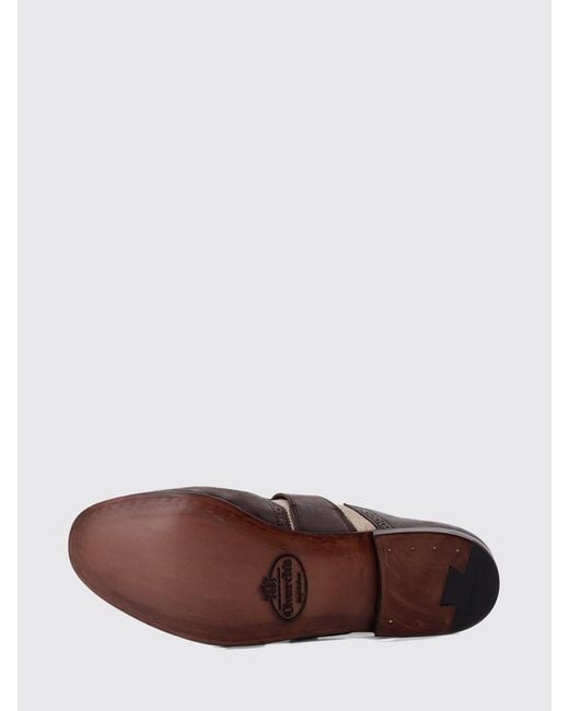 Church's White Bicolor Leather And Canvas Brogue Monk Strap Shoes for men