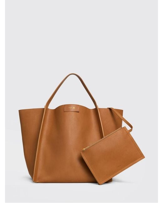 Céline Brown Cube Calfskin Hand Tote Bag