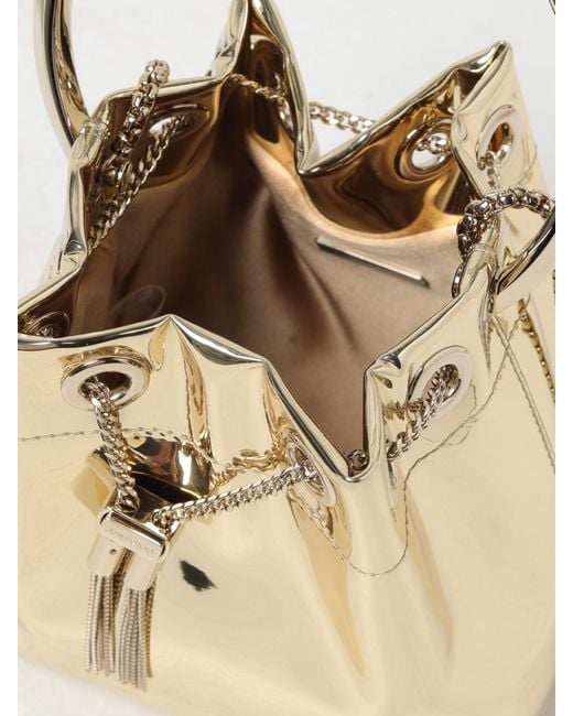 Jimmy Choo Natural Bon Bon Bag In Laminated Leather