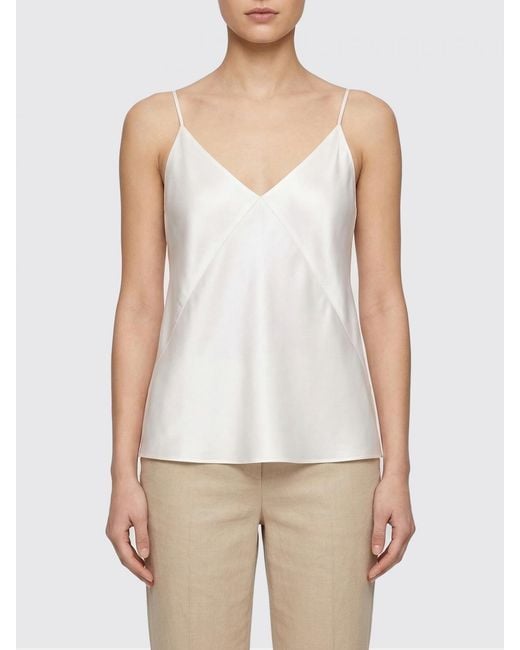 Max Mara White Basic Silk Top