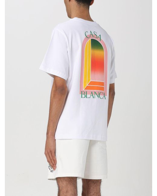 T-shirt in cotone con logo di Casablancabrand in White da Uomo