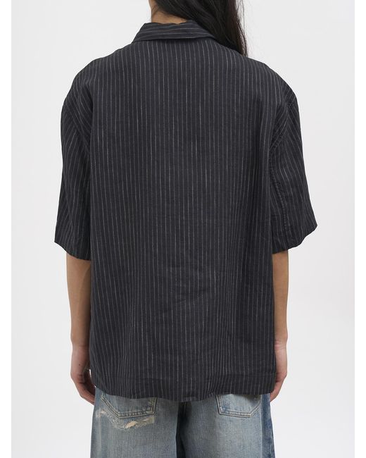 sunflower Black Striped Linen Casual Shirt for men