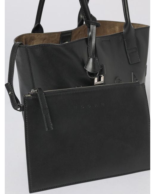 Hogan Black Script Leather Bag