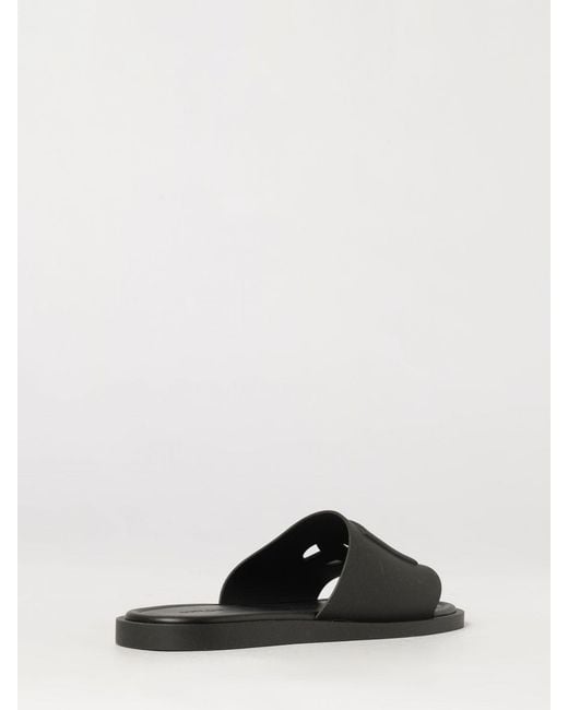 Dolce & Gabbana Black Dolce &Amp Gabbana Rubber Slides With Carved Dg Monogram for men