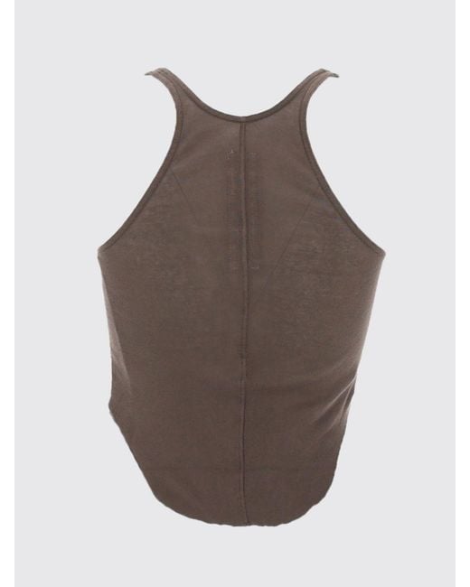 Rick Owens Brown Cotton Cropped Top