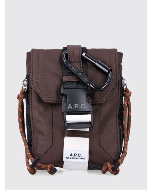 A.P.C. Brown Trek Ripstop Nylon Crossbody Bag for men