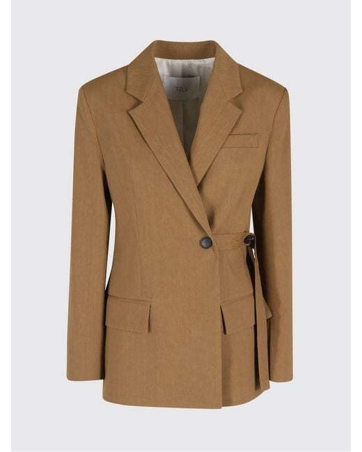 Tela Natural Omega Viscose Blend Double-Breasted Blazer
