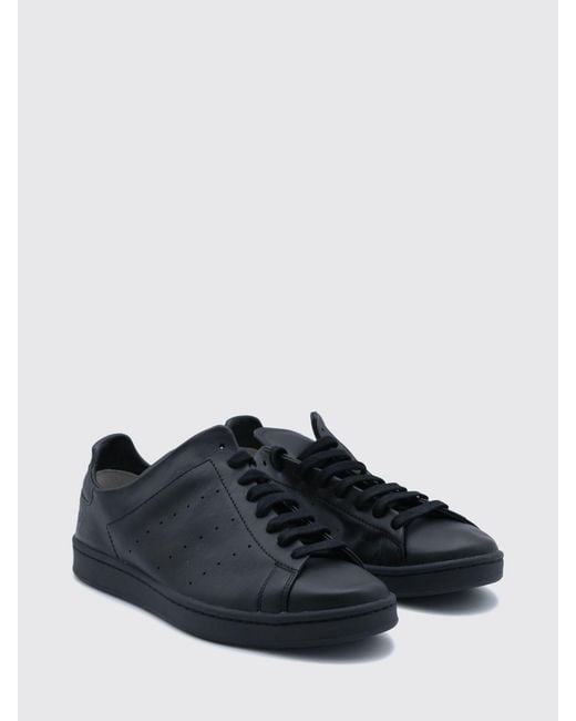 Y-3 Blue Diagonal Stan Smith Leather Sneakers With Printed Logo And Round Toe for men