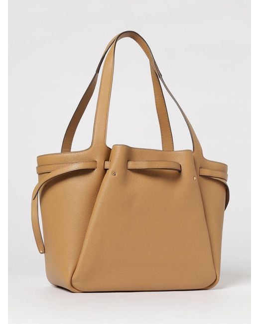 Tory Burch Natural Romy Grained Leather Shopping Bag