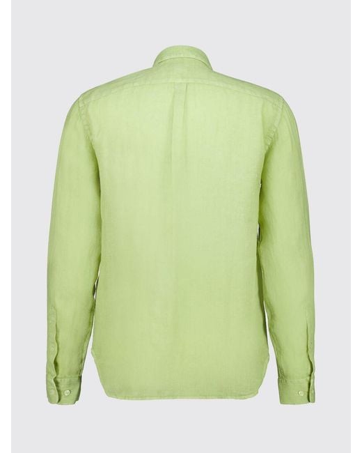 Camicia Casual Basic di 120% Lino in Green da Uomo