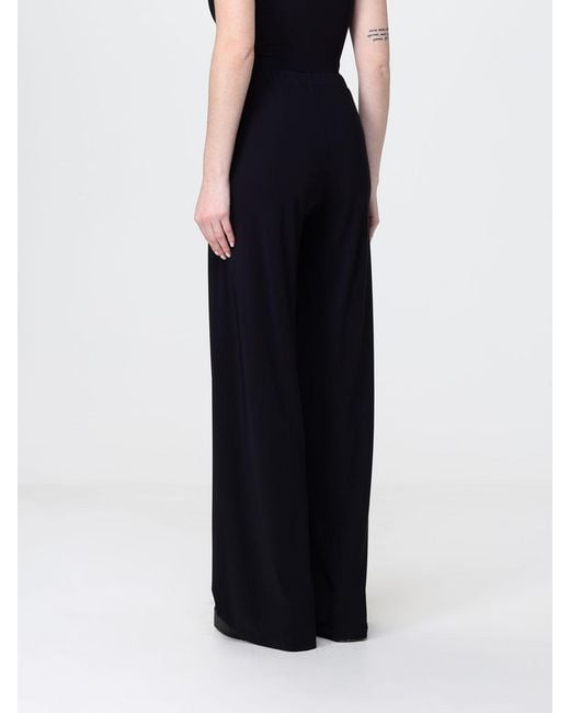 Maliparmi Blue High-Waisted Wide-Leg Jersey Pants
