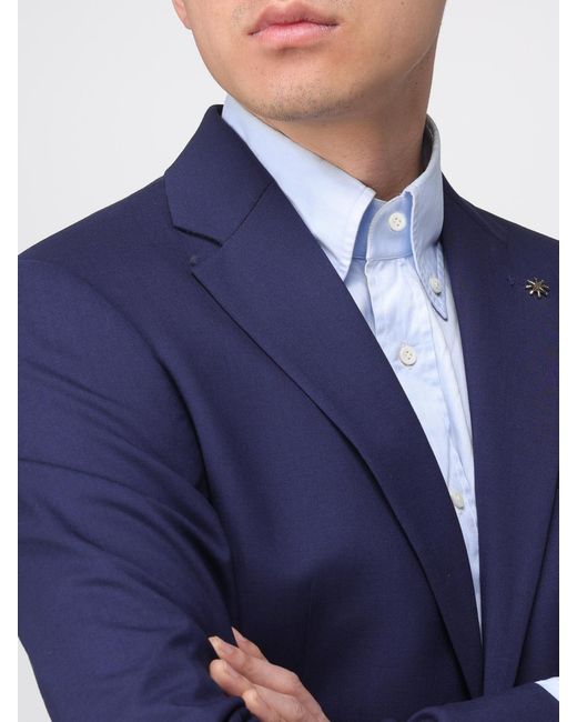 Manuel Ritz Blue Single-Breasted Suit for men