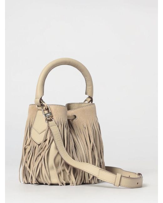 Boss Natural Lenah Fringed Suede Bucket Bag