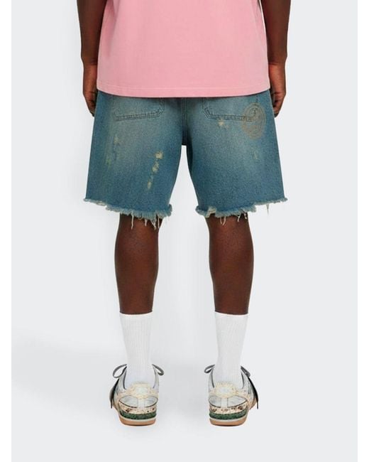 Barrow Green Distressed Shorts for men