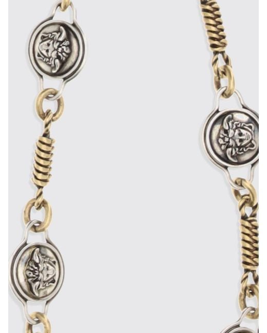 Versace White Goldfarbene Messing-Choker-Halskette Mit Ikonischem Medusa-Anhänger