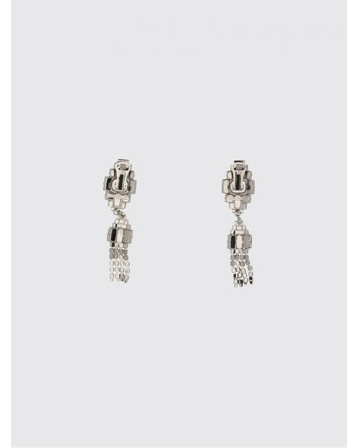 Alessandra Rich Blue Brass Earrings With Set Rhinestones