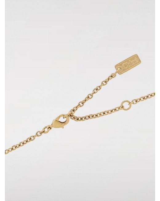 Chloé White Chlo&Eacute Iconic Brass Necklace