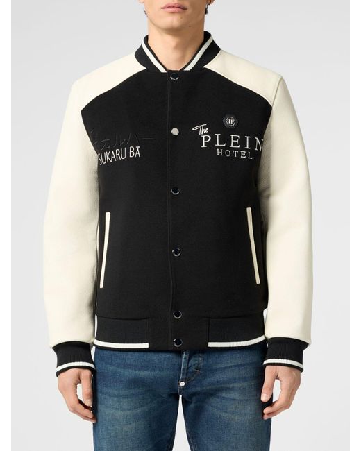Philipp Plein Black Printed Bomber Jacket Pp for men