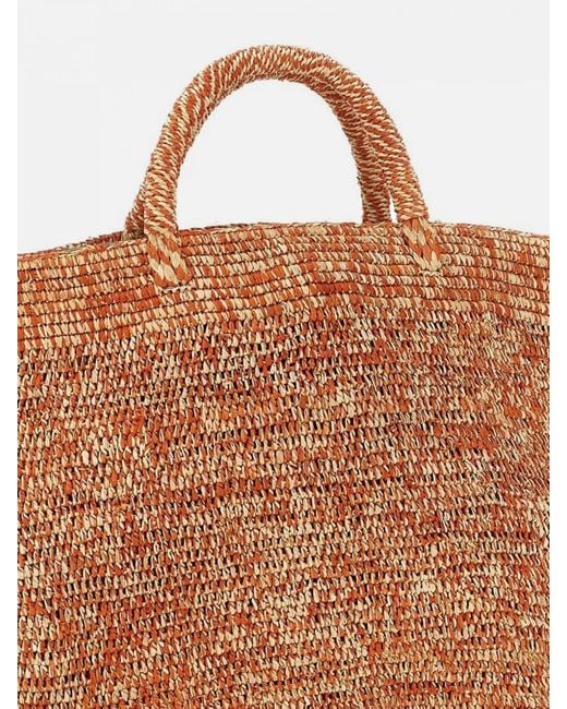 IBELIV Brown Vanilla Raffia Tote Bag