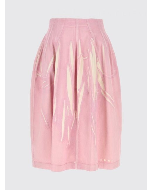 Marni Pink Balloon Denim Skirt
